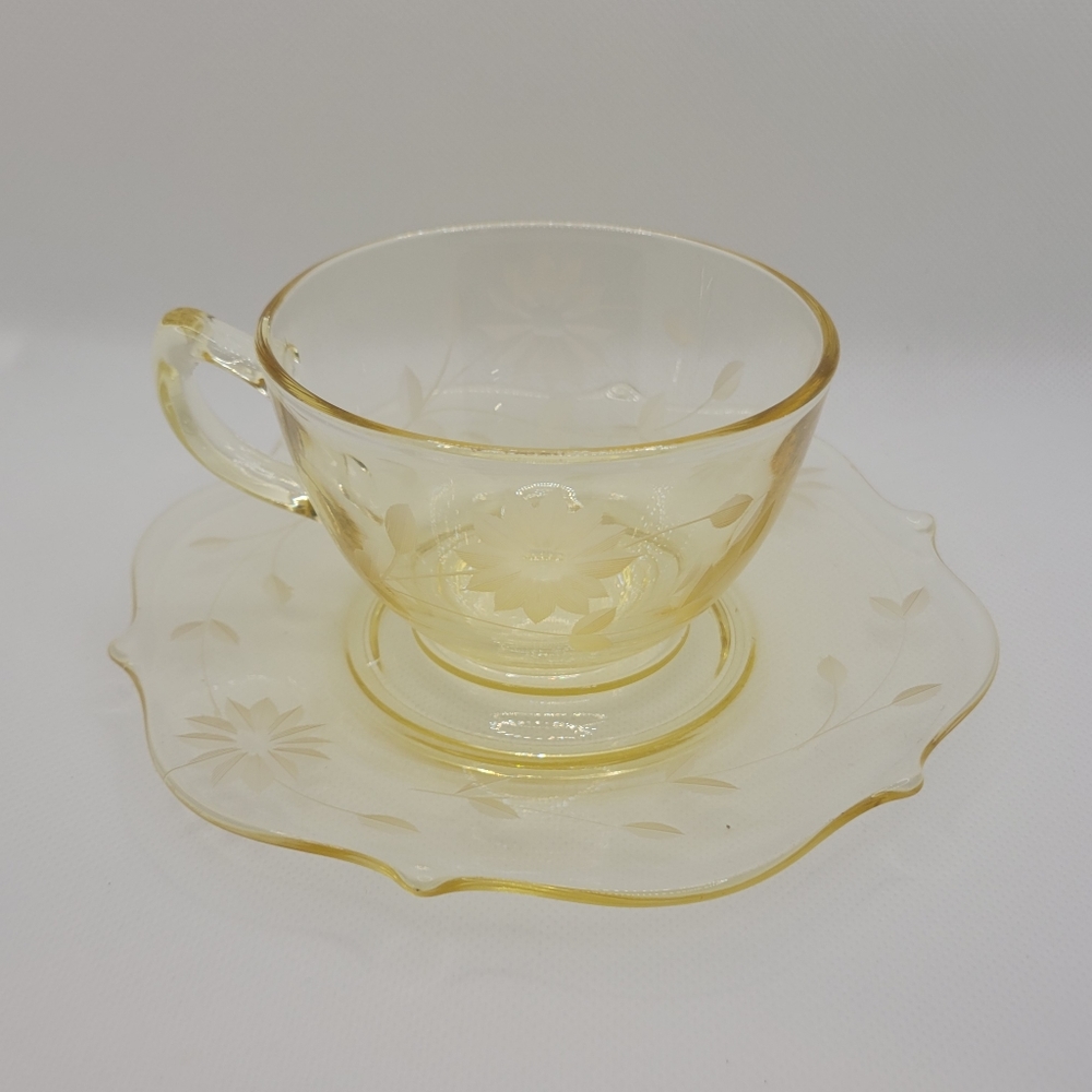 Lancaster Jubilee Yellow Teacup & Saucer EVC